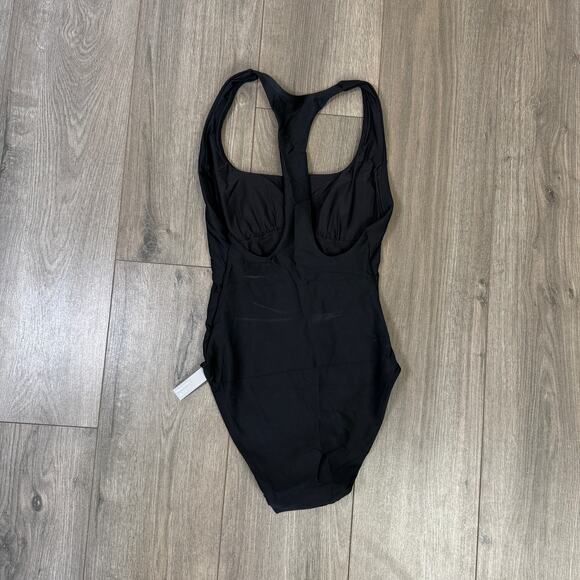 J.Crew Gail Classic Sculpt Swimsuit SZ 4 Black One-Piece Racerback Removable Pad - Picture 6 of 9
